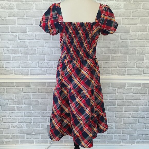 Gymboree Red Plaid Tiered Tiered Dress Womens Medium Holiday - Picture 4 of 10
